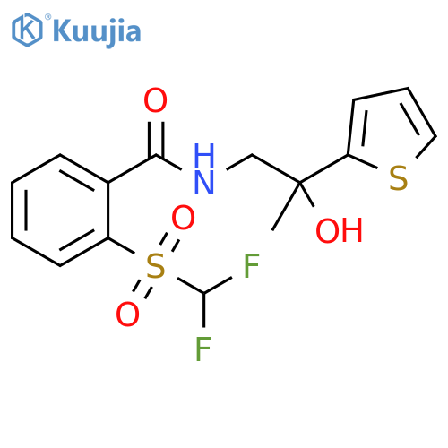 2-difluoromethanesulfonyl-N-[2-hydroxy-2-(thiophen-2-yl)propyl]benzamide structure