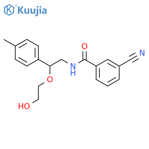 3-cyano-N-[2-(2-hydroxyethoxy)-2-(4-methylphenyl)ethyl]benzamide structure