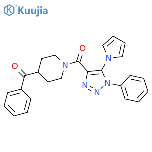 4-benzoyl-1-[1-phenyl-5-(1H-pyrrol-1-yl)-1H-1,2,3-triazole-4-carbonyl]piperidine structure
