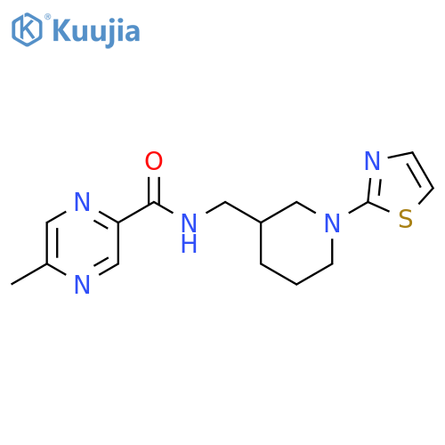 5-Methyl-N-[[1-(2-thiazolyl)-3-piperidinyl]methyl]-2-pyrazinecarboxamide structure