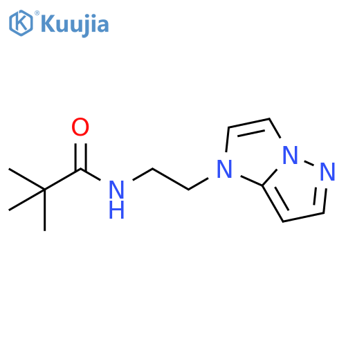 2,2-dimethyl-N-(2-{1H-pyrazolo[1,5-a]imidazol-1-yl}ethyl)propanamide structure