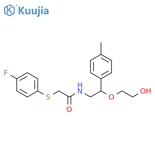 2-[(4-fluorophenyl)sulfanyl]-N-[2-(2-hydroxyethoxy)-2-(4-methylphenyl)ethyl]acetamide structure