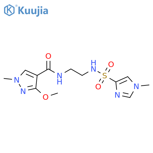 3-methoxy-1-methyl-N-[2-(1-methyl-1H-imidazole-4-sulfonamido)ethyl]-1H-pyrazole-4-carboxamide structure