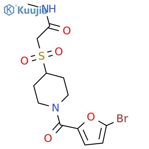 2-{[1-(5-bromofuran-2-carbonyl)piperidin-4-yl]sulfonyl}-N-methylacetamide structure
