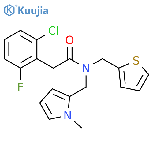 2-Chloro-6-fluoro-N-[(1-methyl-1H-pyrrol-2-yl)methyl]-N-(2-thienylmethyl)benzeneacetamide structure