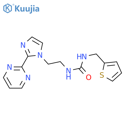 3-{2-2-(pyrimidin-2-yl)-1H-imidazol-1-ylethyl}-1-(thiophen-2-yl)methylurea structure