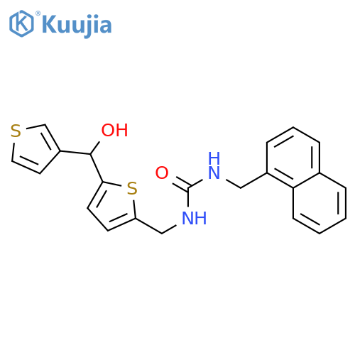 3-({5-[hydroxy(thiophen-3-yl)methyl]thiophen-2-yl}methyl)-1-[(naphthalen-1-yl)methyl]urea structure