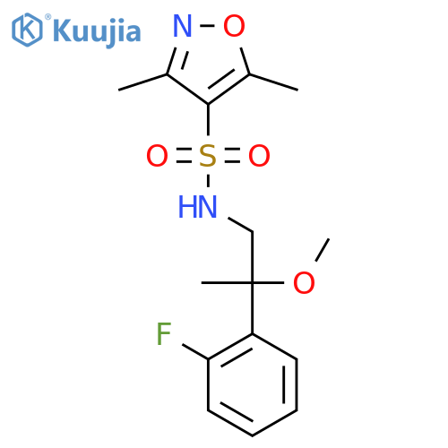 N-(2-(2-fluorophenyl)-2-methoxypropyl)-3,5-dimethylisoxazole-4-sulfonamide structure
