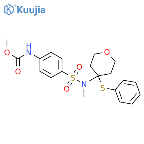 methyl N-[4-({[4-(phenylsulfanyl)oxan-4-yl]methyl}sulfamoyl)phenyl]carbamate structure