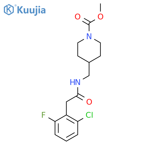 methyl 4-{[2-(2-chloro-6-fluorophenyl)acetamido]methyl}piperidine-1-carboxylate structure