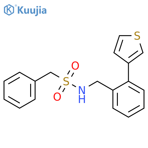 1-phenyl-N-[(2-thiophen-3-ylphenyl)methyl]methanesulfonamide structure