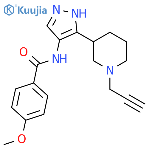 4-methoxy-N-{3-[1-(prop-2-yn-1-yl)piperidin-3-yl]-1H-pyrazol-4-yl}benzamide structure