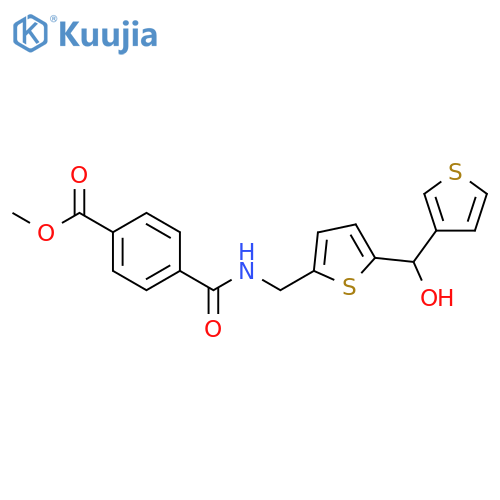methyl 4-[({5-[hydroxy(thiophen-3-yl)methyl]thiophen-2-yl}methyl)carbamoyl]benzoate structure