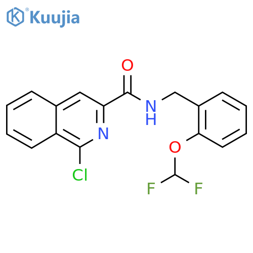 1-chloro-N-{[2-(difluoromethoxy)phenyl]methyl}isoquinoline-3-carboxamide structure