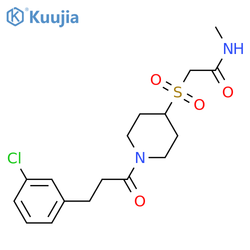 2-({1-[3-(3-chlorophenyl)propanoyl]piperidin-4-yl}sulfonyl)-N-methylacetamide structure