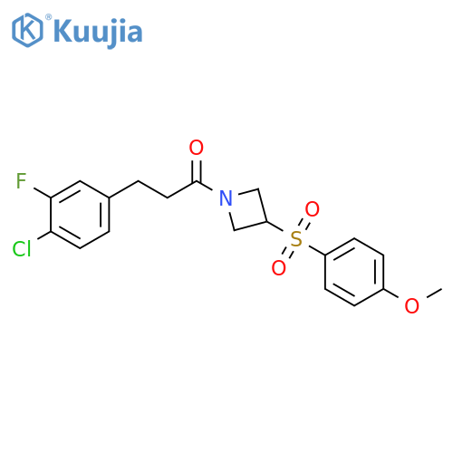 3-(4-chloro-3-fluorophenyl)-1-[3-(4-methoxybenzenesulfonyl)azetidin-1-yl]propan-1-one structure