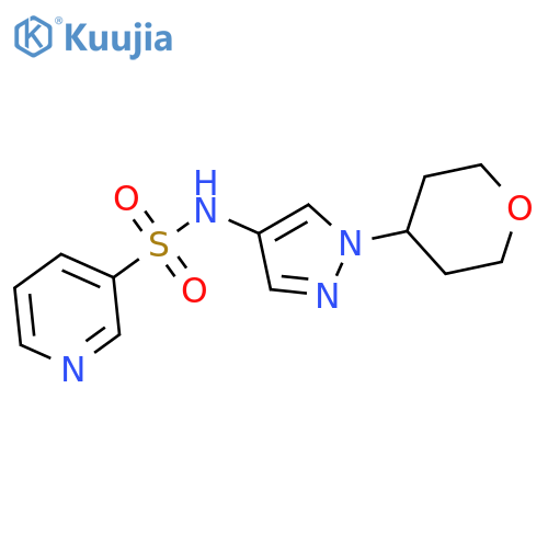 N-[1-(oxan-4-yl)pyrazol-4-yl]pyridine-3-sulfonamide structure
