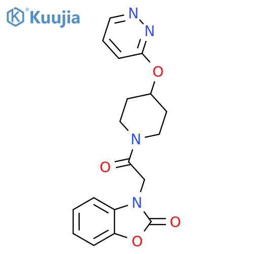 3-{2-oxo-2-[4-(pyridazin-3-yloxy)piperidin-1-yl]ethyl}-2,3-dihydro-1,3-benzoxazol-2-one structure