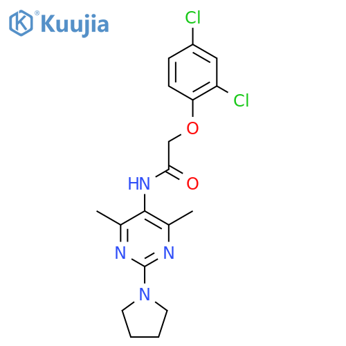 2-(2,4-dichlorophenoxy)-N-4,6-dimethyl-2-(pyrrolidin-1-yl)pyrimidin-5-ylacetamide structure