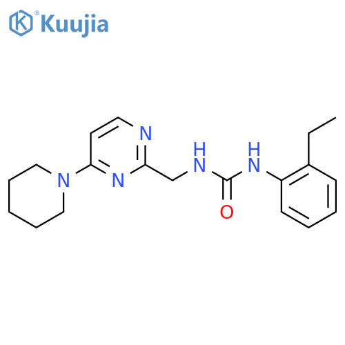 1-(2-ethylphenyl)-3-{[4-(piperidin-1-yl)pyrimidin-2-yl]methyl}urea structure