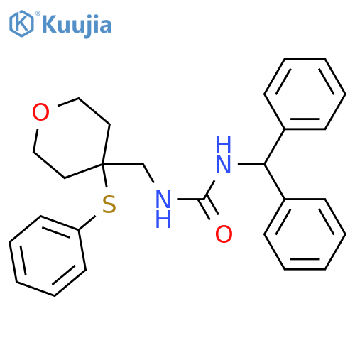 1-(diphenylmethyl)-3-{[4-(phenylsulfanyl)oxan-4-yl]methyl}urea structure