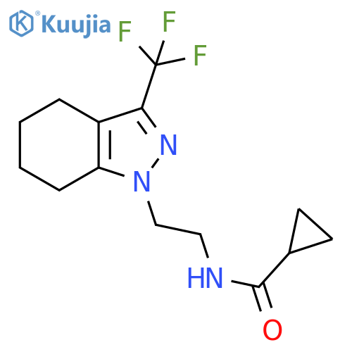 N-{2-[3-(trifluoromethyl)-4,5,6,7-tetrahydro-1H-indazol-1-yl]ethyl}cyclopropanecarboxamide structure