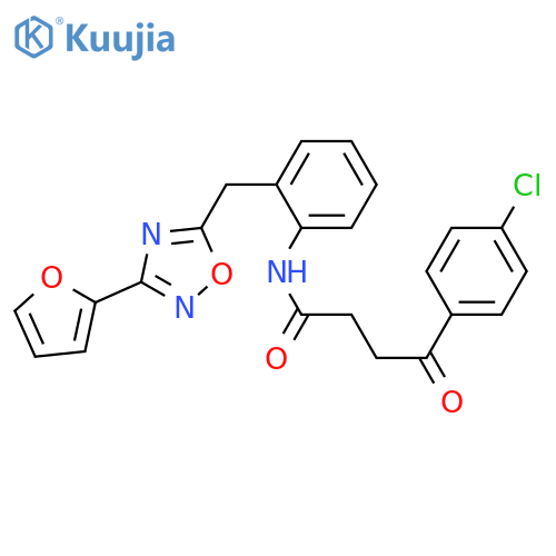 4-(4-chlorophenyl)-N-(2-{[3-(furan-2-yl)-1,2,4-oxadiazol-5-yl]methyl}phenyl)-4-oxobutanamide structure