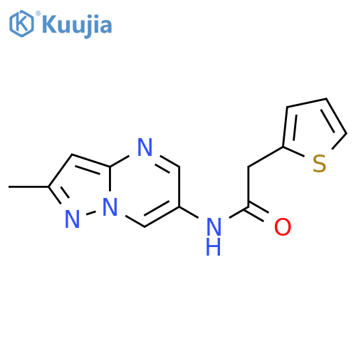 N-{2-methylpyrazolo[1,5-a]pyrimidin-6-yl}-2-(thiophen-2-yl)acetamide structure
