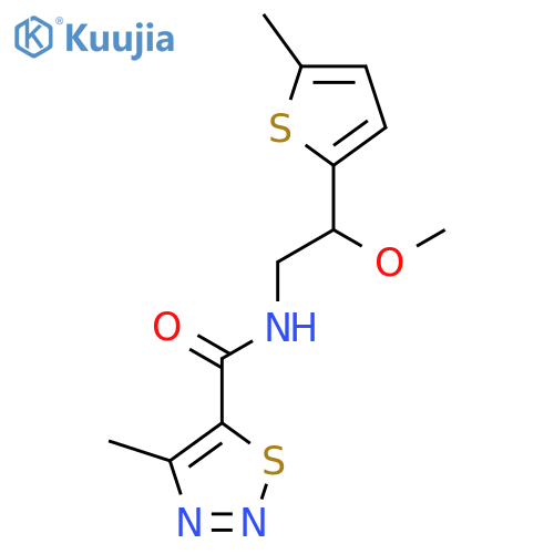 N-(2-methoxy-2-(5-methylthiophen-2-yl)ethyl)-4-methyl-1,2,3-thiadiazole-5-carboxamide structure