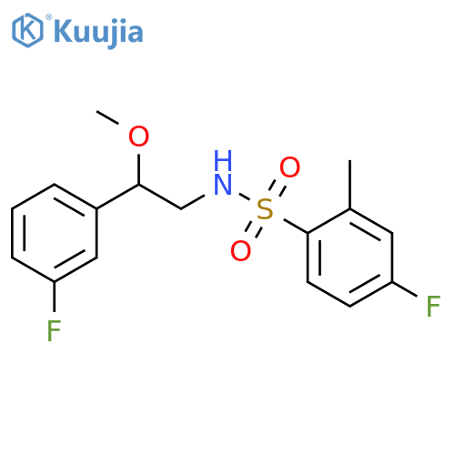 4-Fluoro-N-[2-(3-fluorophenyl)-2-methoxyethyl]-2-methylbenzenesulfonamide structure