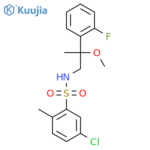5-chloro-N-(2-(2-fluorophenyl)-2-methoxypropyl)-2-methylbenzenesulfonamide structure