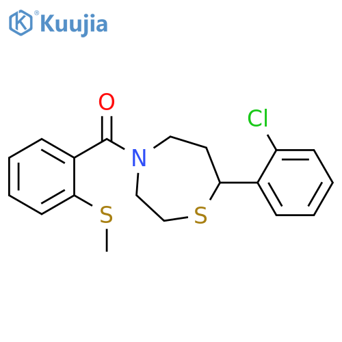 7-(2-chlorophenyl)-4-[2-(methylsulfanyl)benzoyl]-1,4-thiazepane structure