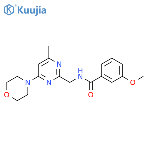 3-methoxy-N-{4-methyl-6-(morpholin-4-yl)pyrimidin-2-ylmethyl}benzamide structure
