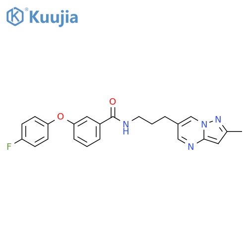 3-(4-Fluorophenoxy)-N-[3-(2-methylpyrazolo[1,5-a]pyrimidin-6-yl)propyl]benzamide structure