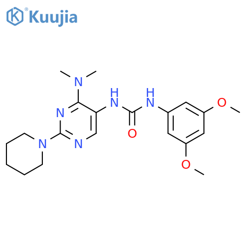 1-(3,5-dimethoxyphenyl)-3-[4-(dimethylamino)-2-(piperidin-1-yl)pyrimidin-5-yl]urea structure