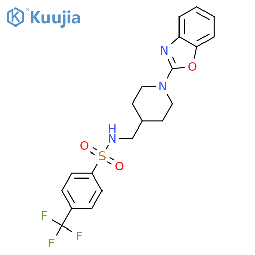 N-{[1-(1,3-benzoxazol-2-yl)piperidin-4-yl]methyl}-4-(trifluoromethyl)benzene-1-sulfonamide structure