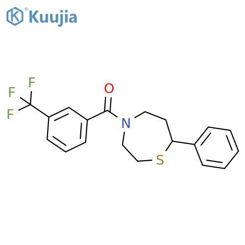 7-phenyl-4-[3-(trifluoromethyl)benzoyl]-1,4-thiazepane structure