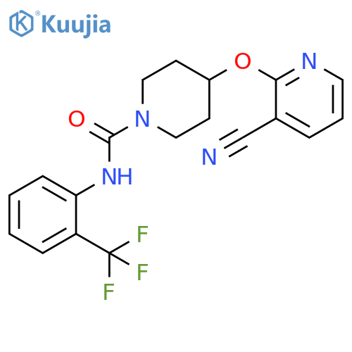 4-[(3-cyanopyridin-2-yl)oxy]-N-[2-(trifluoromethyl)phenyl]piperidine-1-carboxamide structure