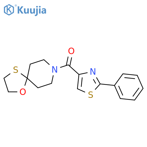 8-(2-phenyl-1,3-thiazole-4-carbonyl)-1-oxa-4-thia-8-azaspiro4.5decane structure