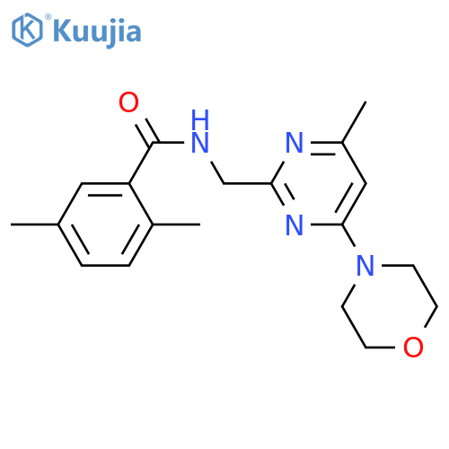 2,5-dimethyl-N-{4-methyl-6-(morpholin-4-yl)pyrimidin-2-ylmethyl}benzamide structure