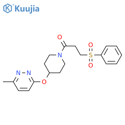 3-(benzenesulfonyl)-1-{4-[(6-methylpyridazin-3-yl)oxy]piperidin-1-yl}propan-1-one structure