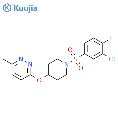 3-{[1-(3-chloro-4-fluorobenzenesulfonyl)piperidin-4-yl]oxy}-6-methylpyridazine structure