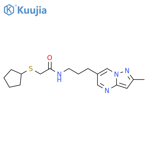 2-(Cyclopentylthio)-N-[3-(2-methylpyrazolo[1,5-a]pyrimidin-6-yl)propyl]acetamide structure