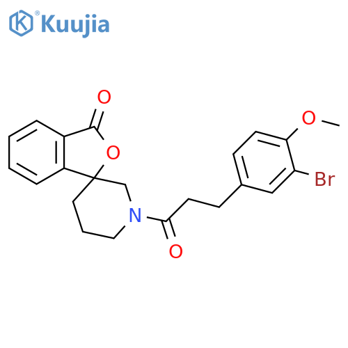 1'-[3-(3-bromo-4-methoxyphenyl)propanoyl]-3H-spiro[2-benzofuran-1,3'-piperidine]-3-one structure