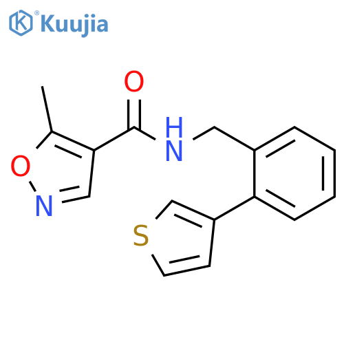 5-Methyl-N-[[2-(3-thienyl)phenyl]methyl]-4-isoxazolecarboxamide structure