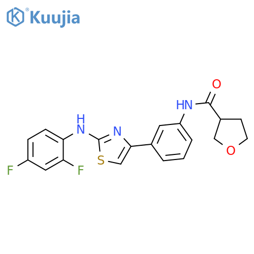 N-[3-[2-[(2,4-Difluorophenyl)amino]-4-thiazolyl]phenyl]tetrahydro-3-furancarboxamide structure