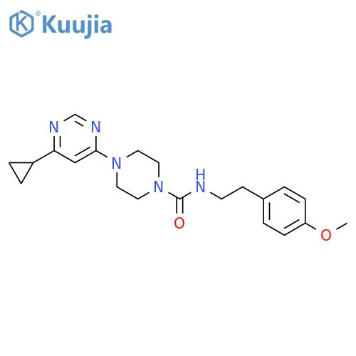 4-(6-cyclopropylpyrimidin-4-yl)-N-[2-(4-methoxyphenyl)ethyl]piperazine-1-carboxamide structure