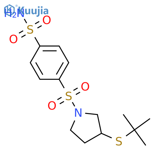 4-{[3-(tert-butylsulfanyl)pyrrolidin-1-yl]sulfonyl}benzene-1-sulfonamide structure