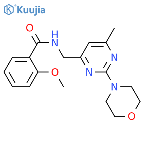 2-methoxy-N-{[6-methyl-2-(morpholin-4-yl)pyrimidin-4-yl]methyl}benzamide structure