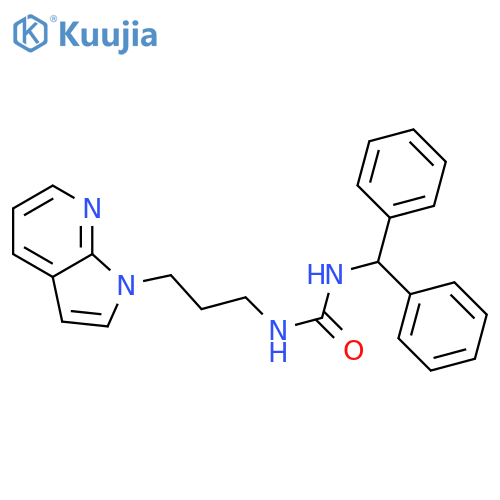 1-(diphenylmethyl)-3-(3-{1H-pyrrolo[2,3-b]pyridin-1-yl}propyl)urea structure